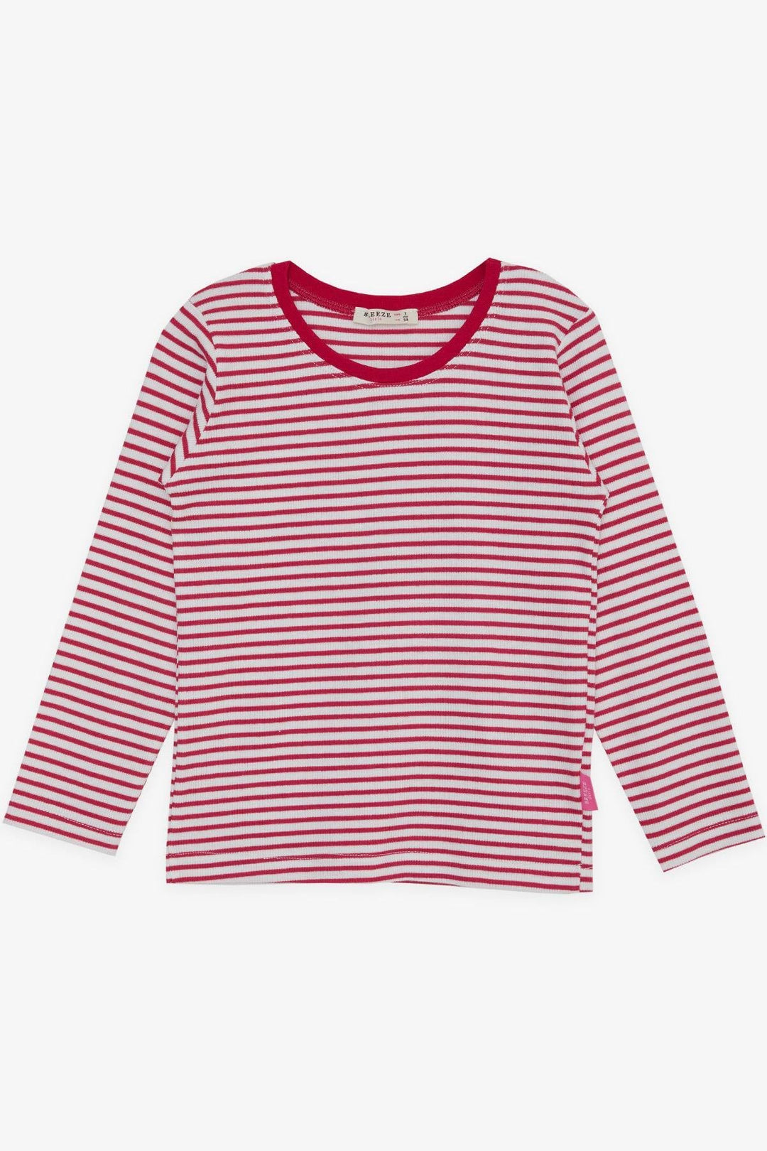 BRE Breeze Baby Girl Long Sleeve Striped T-Shirt 9 Months-3 Years, Fuchsia - Benalmádena