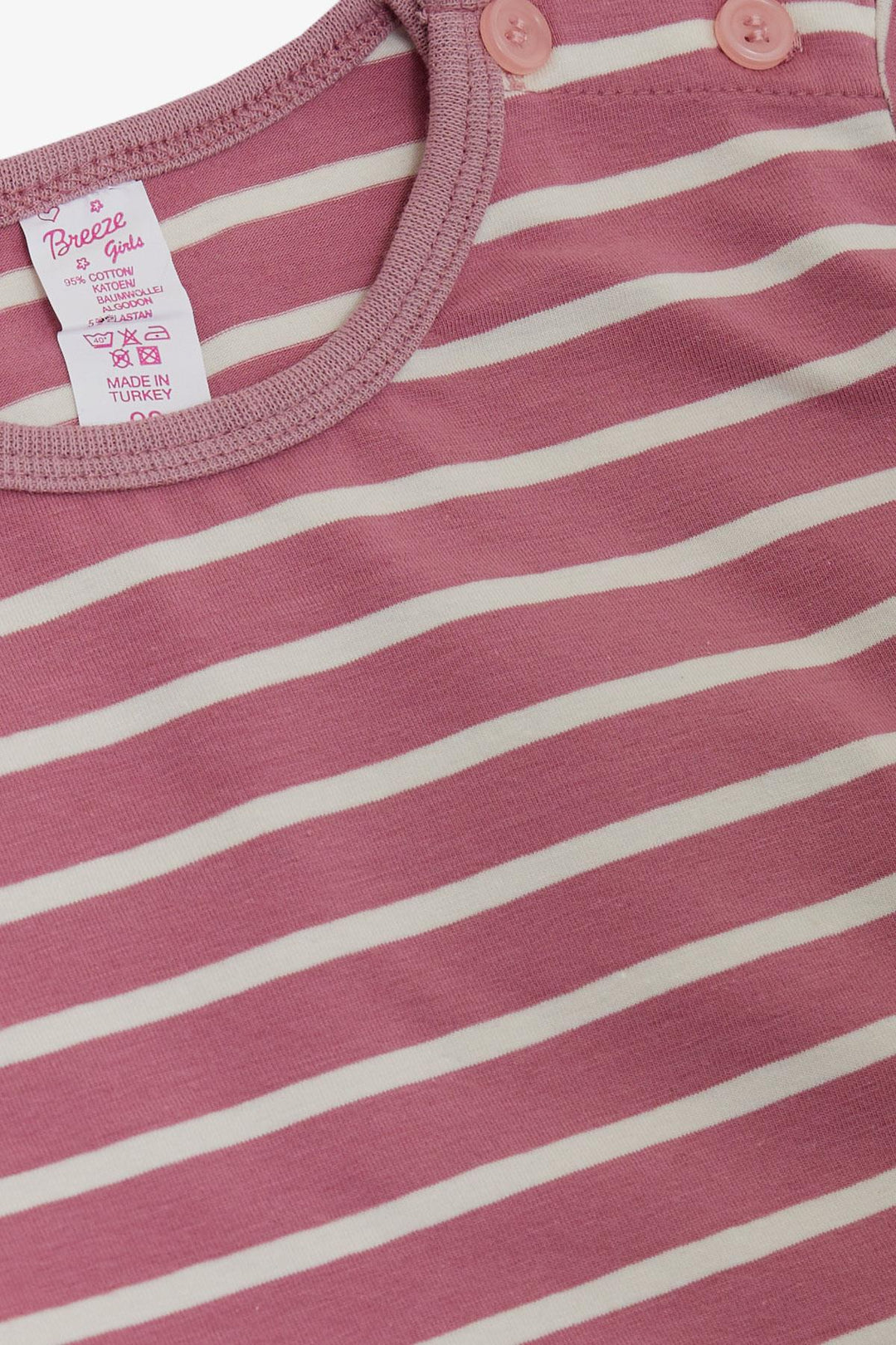 BRE Breeze Baby Girl Long Sleeve T-Shirt Striped Patch 9 Months-3 Years, Pink - Hagerstown