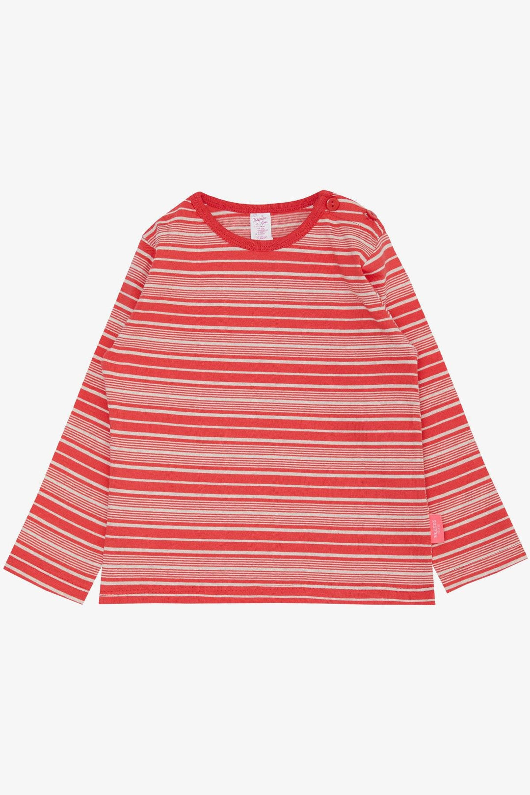 BRE Breeze Baby Girl Long Sleeve Striped T-Shirt Patched 9 Months-3 Years, Pomegranate - Naperville