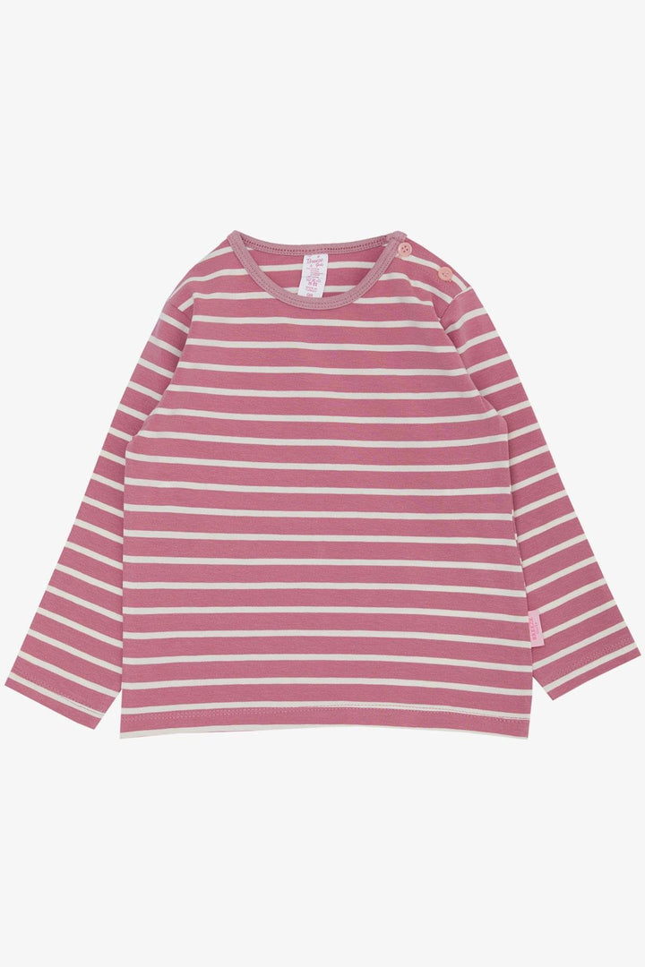 BRE Breeze Baby Girl Long Sleeve T-Shirt Striped Patch 9 Months-3 Years, Pink - Hagerstown