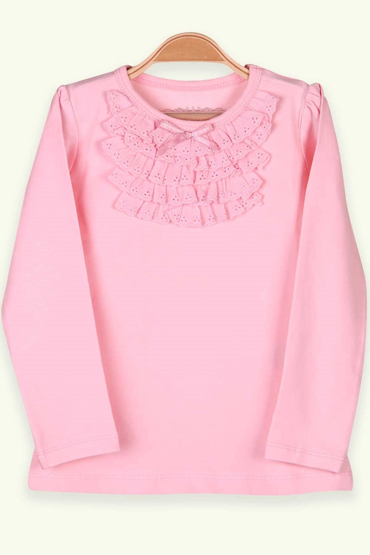 BRE Breeze Girl Baby Long Sleeve T-Shirt with Lace Bow 6 Months-8 Years, Powder - Rho