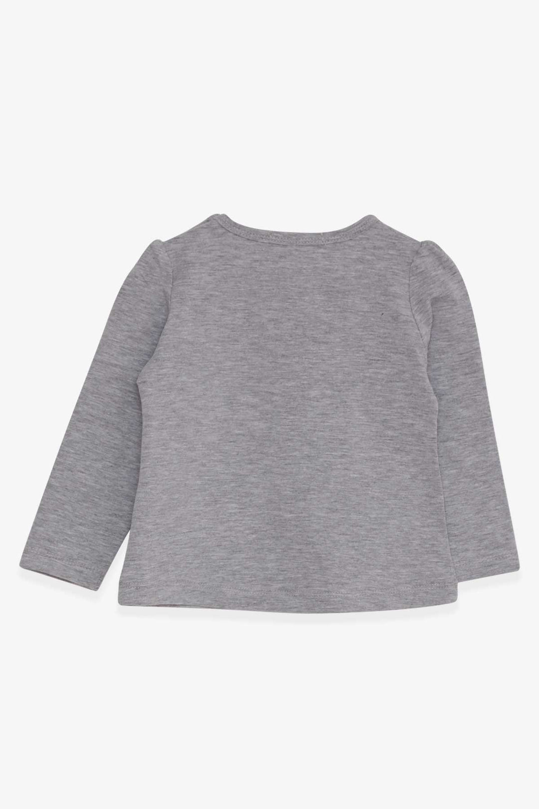 BRE Breeze Baby Girl Long Sleeve T-Shirt with Cat Print 9 Months-3 Years, Grey Melange - East Meadow