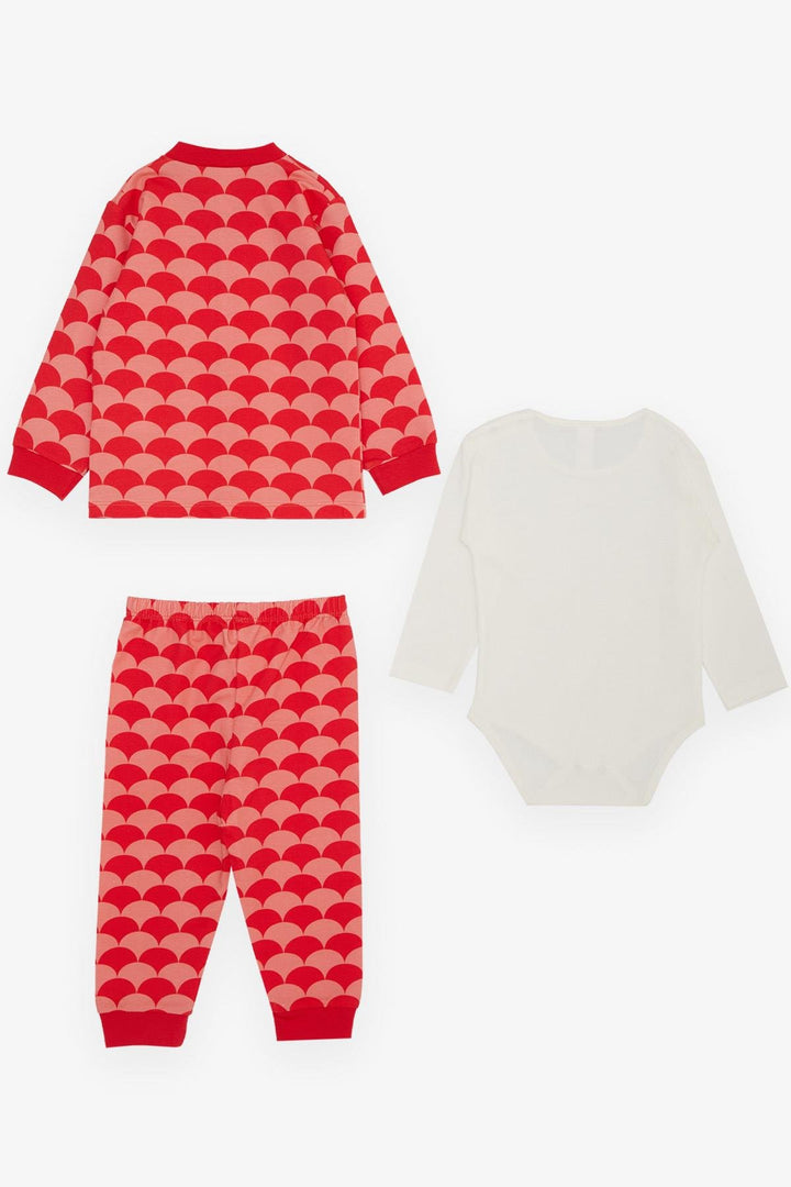 BRE Breeze Baby Girl Bodysuit 3-Piece Set Patterned 4 Months Year, Red - North Hempstead