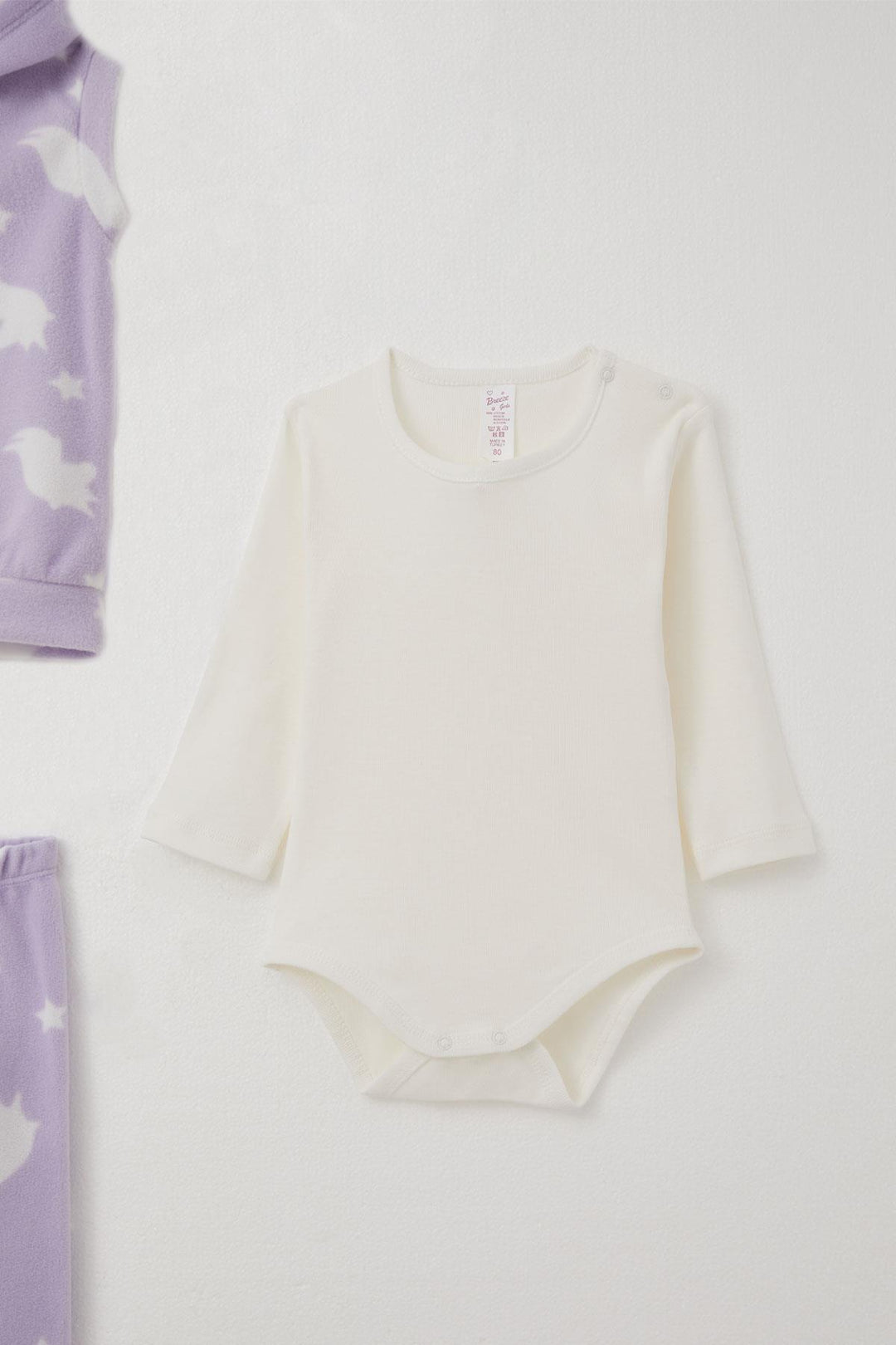 BRE Breeze Baby Girl Bodysuit 3-Piece Set Polar Star Patterned 4 Months Year, Lilac - New Bedford