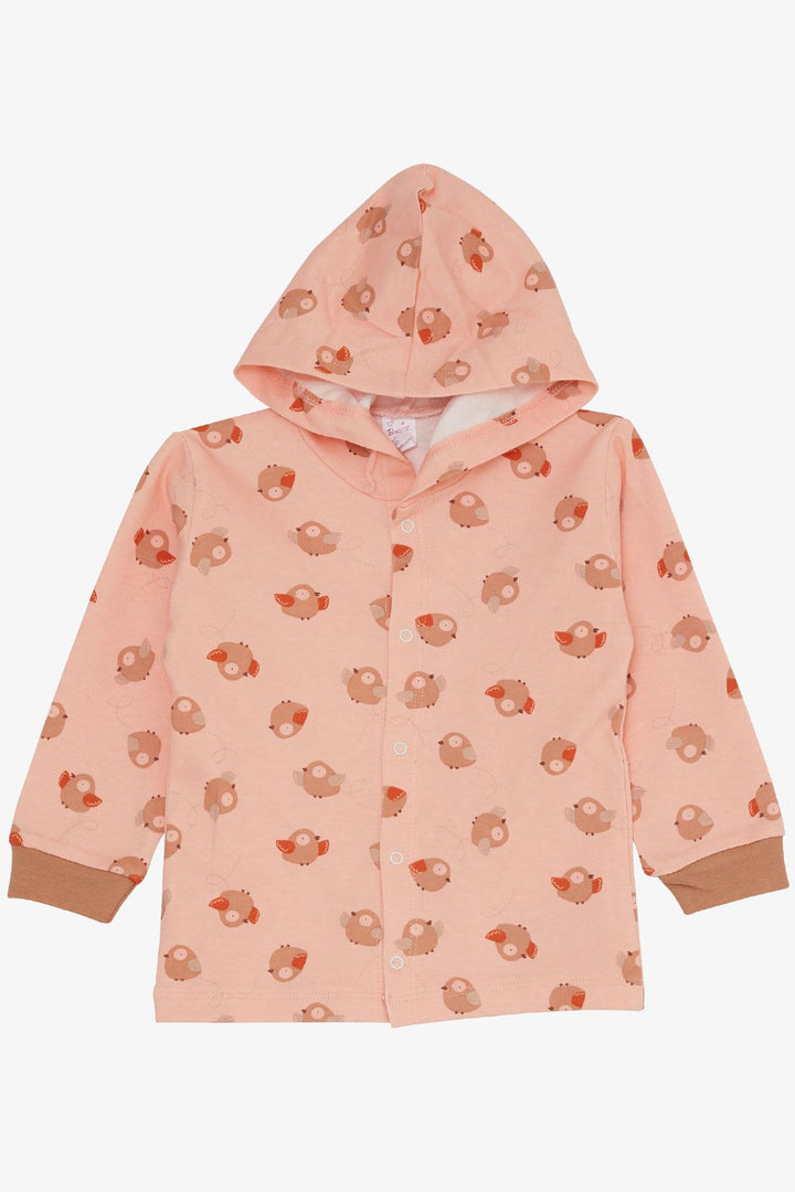 BRE Breeze Baby Girl Bodysuit 3-Piece Set Cute Bird Patterned Hooded 4 Months Year, Salmon - Salihorsk