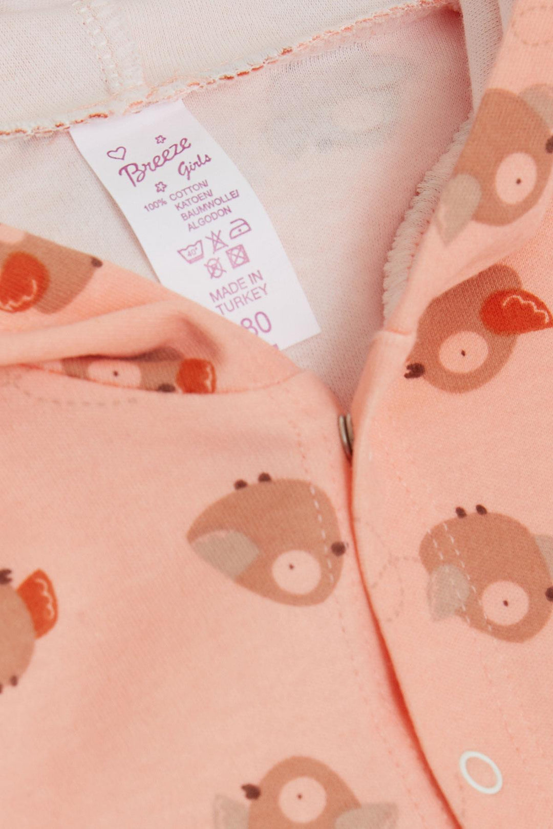 BRE Breeze Baby Girl Bodysuit 3-Piece Set Cute Bird Patterned 4 Months Year, Salmon - Los Angeles