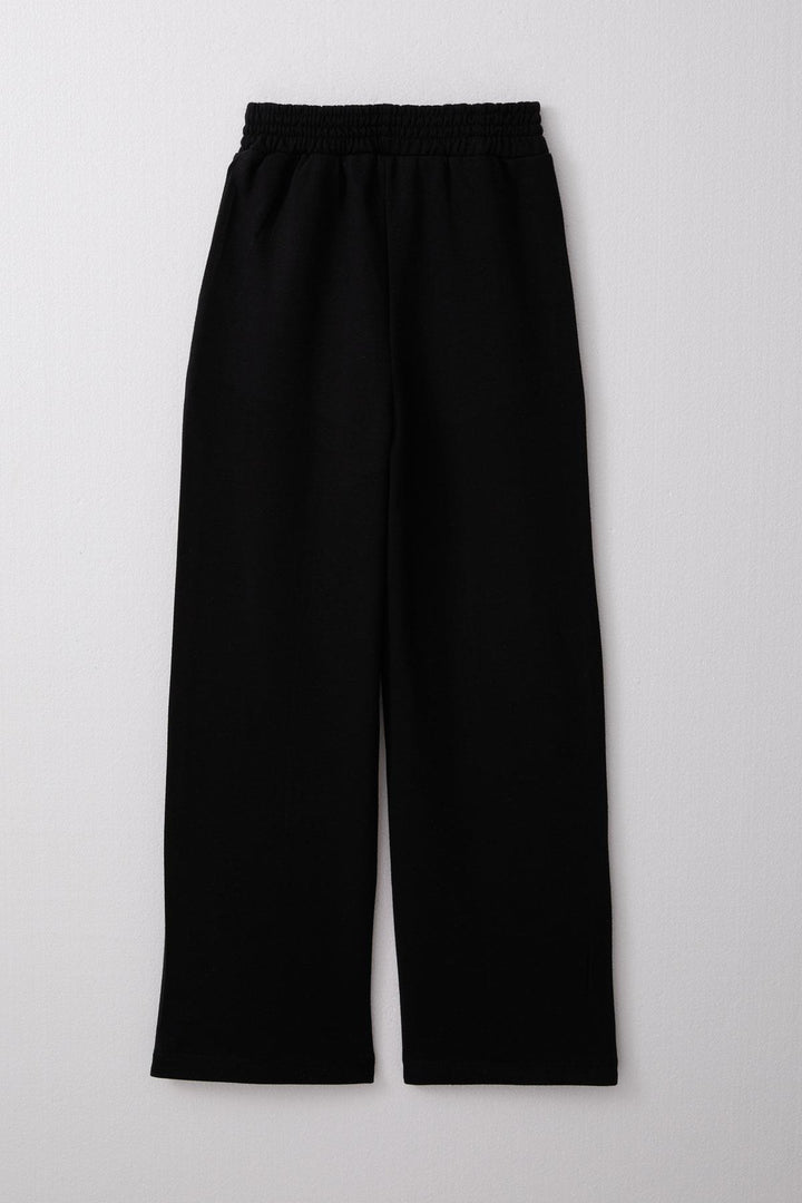 BRE Breeze Girl's Child Wide Leg Elastic Waistband Bottom Pocketed Pants 84 Years, Black - La Vergne