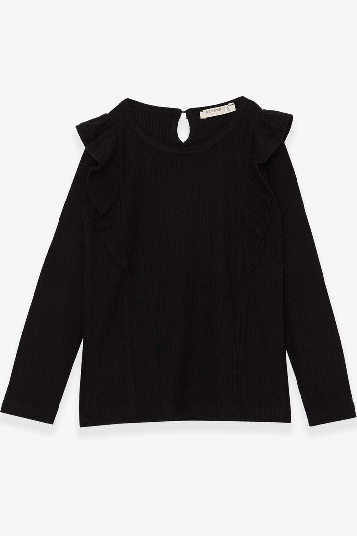 BRE Breeze Girl's Ruffled Blouse 1.5-5 Years, Black - Cottage Grove