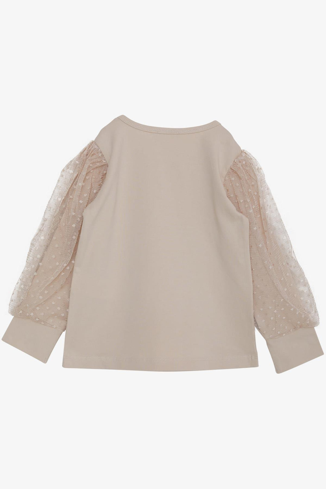 BRE Breeze Girl's Blouse with Tulle Detailed Sleeves, Beige, 3-7 Years - Horizon West