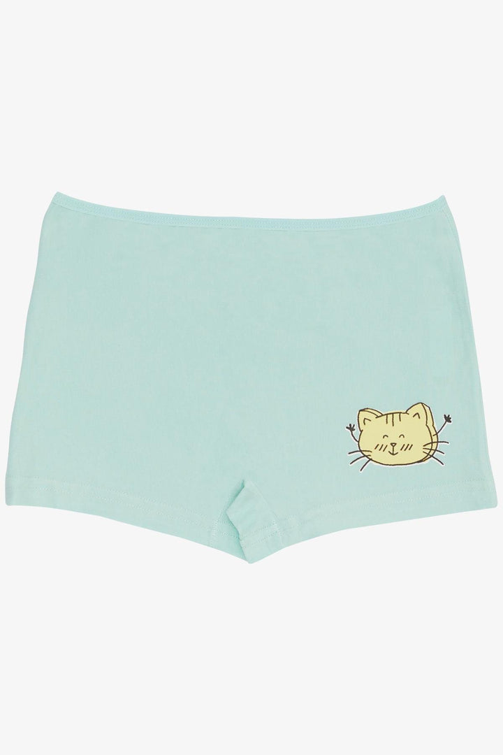 BRE Breeze Girl's Boxer Cute Kitty Printed 51 Years, Aqua Green - Drogheda