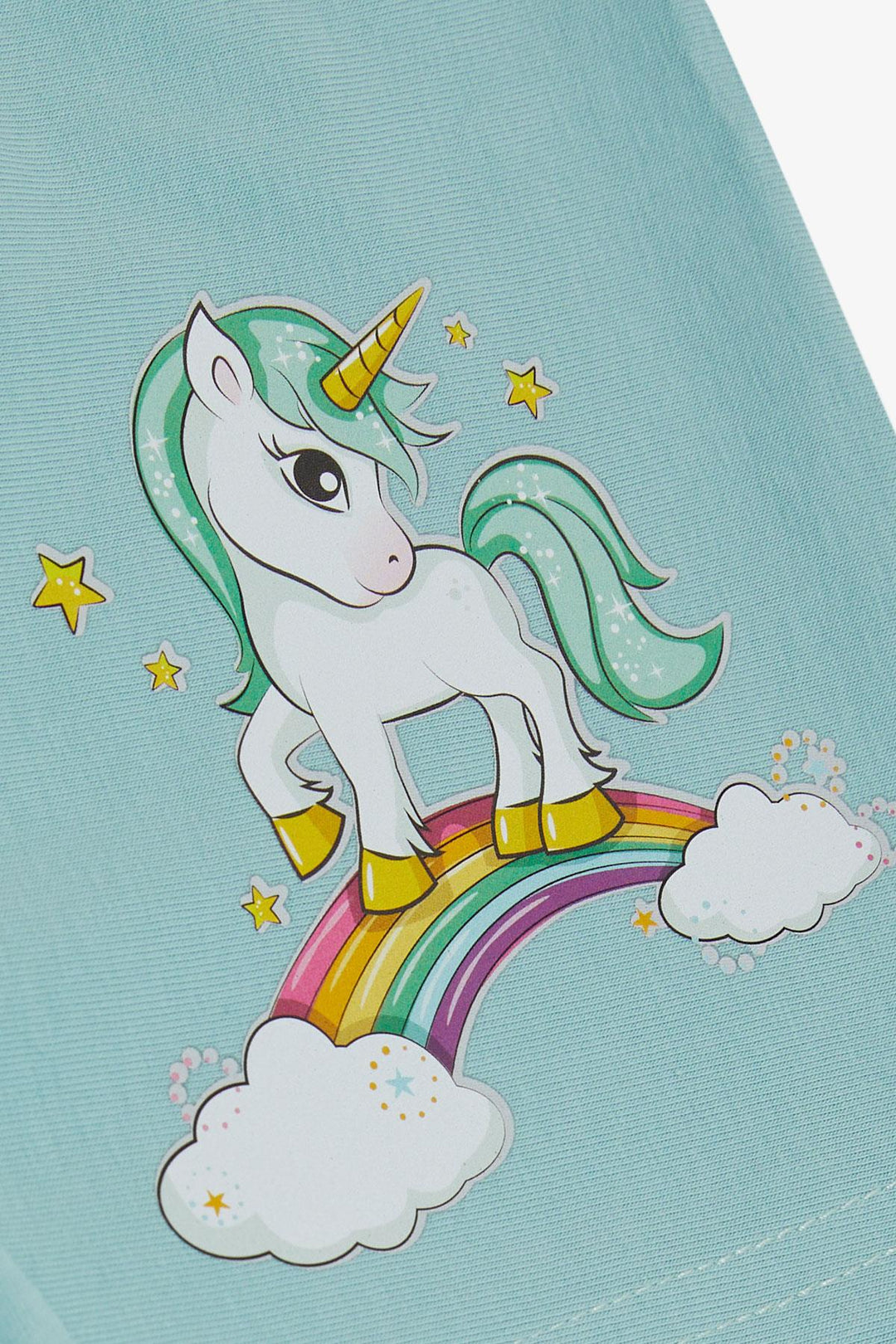 BRE Breeze Girl's Boxer Cute Unicorn & Rainbow Printed 51 Years, Aqua Green - Ashton