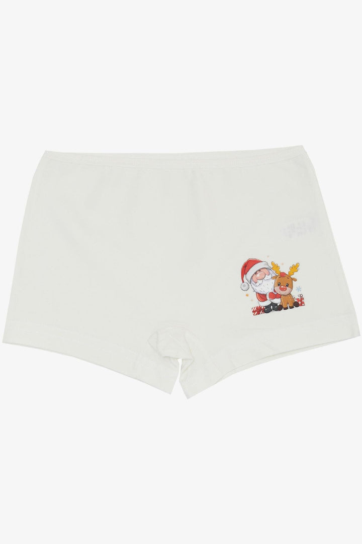 BRE Breeze Girl's Boxer Christmas Themed Santa Claus & Reindeer Printed 51 Years, Beige - Veldhoven