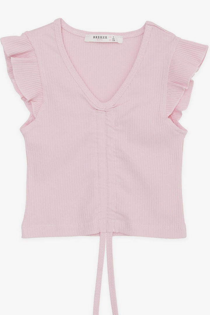 Bree Exe Girl Child Crop Top с ремнями рюшат 84 года, Pink - Pessac