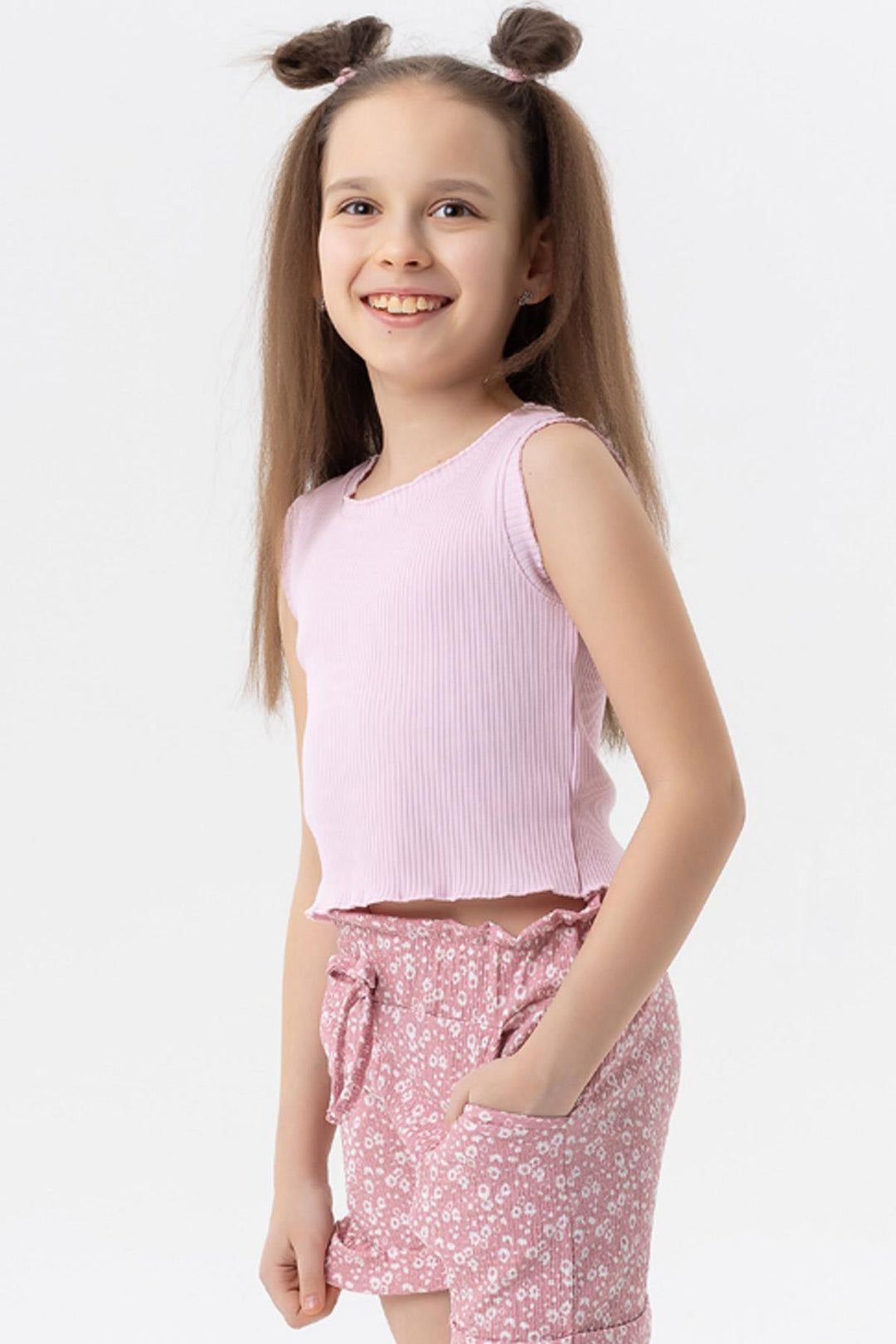 Bre Breeze Girl Child Crop футболка с ребрами 84 года, порошок - Людвигсбург