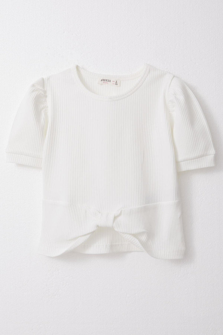 Bree Exe Girl Child Crop Top с деталями на вырез живота, 84 года, белый - Treviso