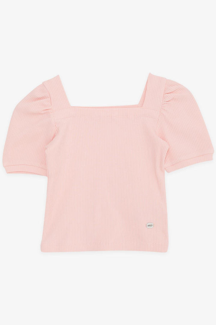 Bre Breeze Girl Child Crop Fut квадратная шея 84 года, лосось - Montgomery