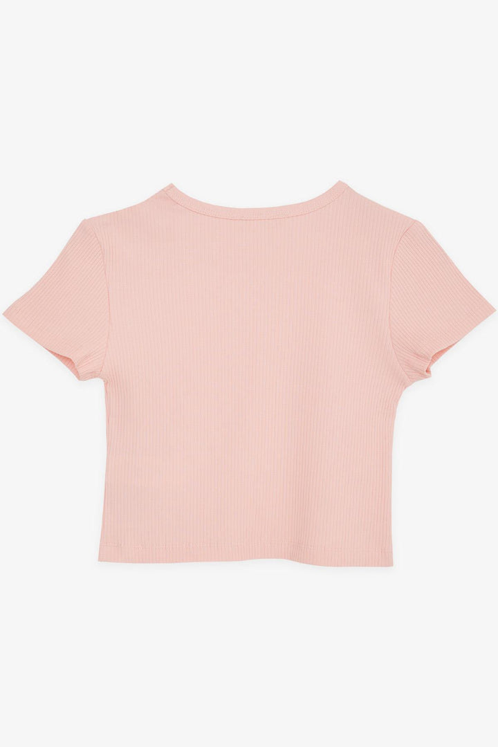 Bree Exe Girl Child Crop Top с открытым плечом, деталь, ребристые 94 года, лосось - Schwabach