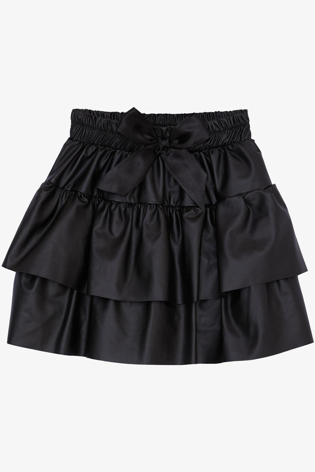 BRE Breeze Girl Child Leather Skirt Layered Bow 50 Years, Black - Sunnyvale