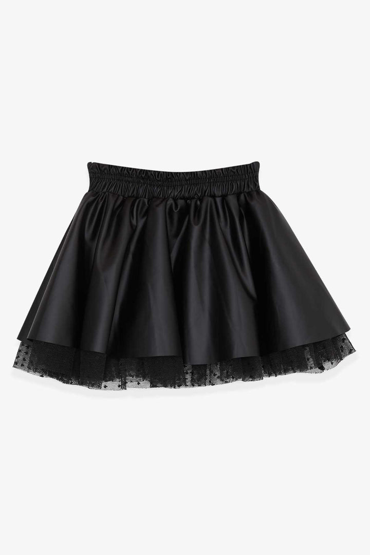 BRE Breeze Girl Child Leather Skirt Tulle 3-7 Years, Black - Marcq-en-Baroeul