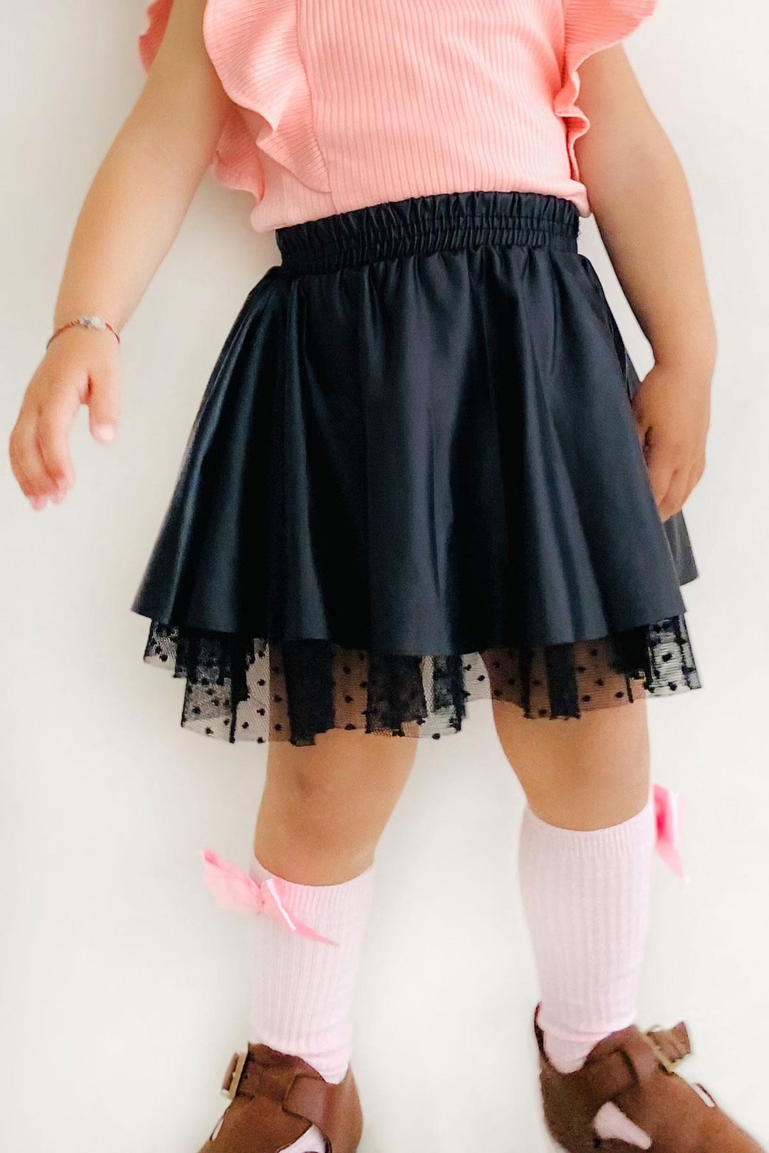 BRE Breeze Girl Child Leather Skirt Tulle 3-7 Years, Black - Marcq-en-Baroeul