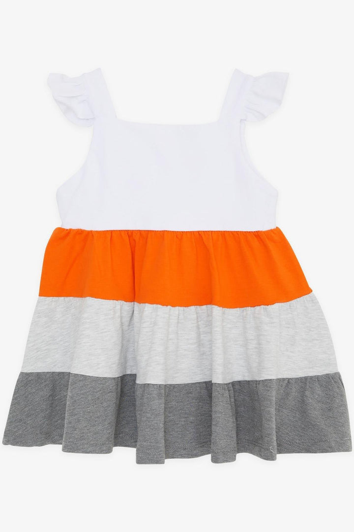 BRE Breeze Girl's Dress with Straps Block Patterned 2-6 Years, White - Alcalá de Henares