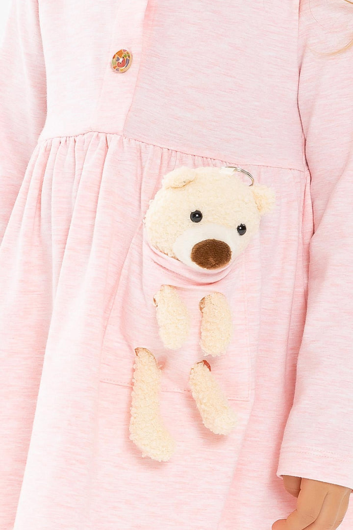 BRE Breeze Girl Dress Bear إكسسوار مفصل 2-6 سنوات، سلمون ميلانج - Suhl