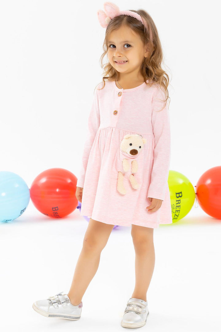 BRE Breeze Girl Dress Bear إكسسوار مفصل 2-6 سنوات، سلمون ميلانج - Suhl