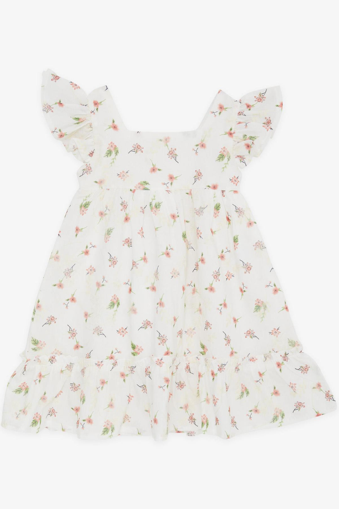 BRE Breeze Girl Dress Floral Ruffled Embroidered 2-6 Years, Ecru - London