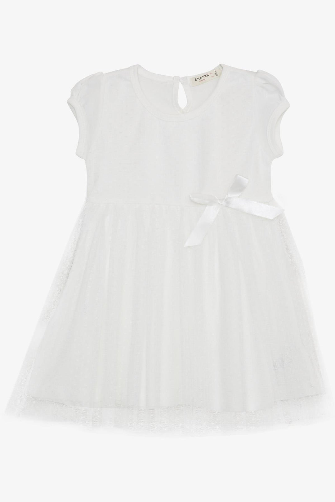 BRE Breeze Girl's Dress with Bow Tulle 3-8 Years, Ecru - Nuremberg