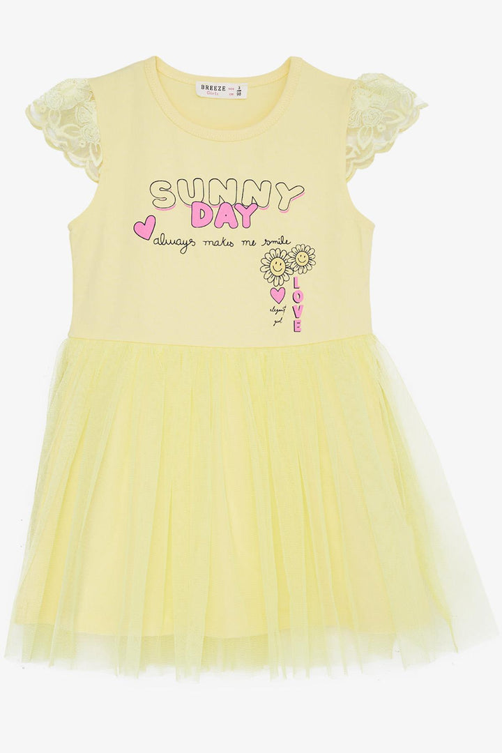 BRE Breeze Girl's Dress Summer Themed with Summer Print, 2-6 Years, Yellow - Moorhead