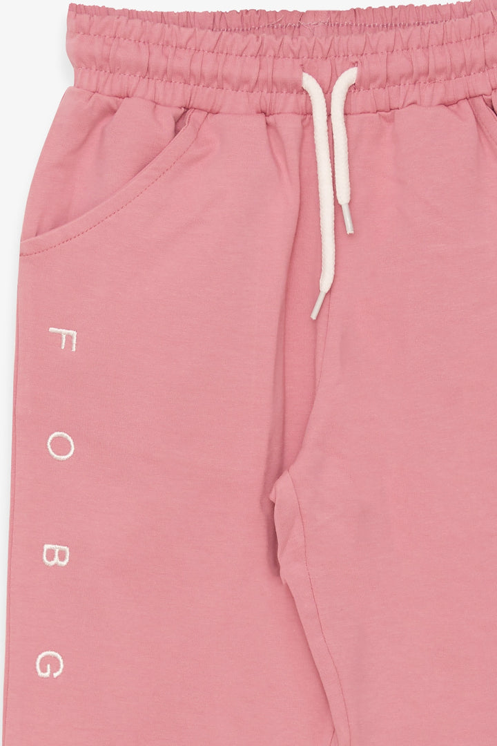 BRE Breeze Girl's Sweatpants Printed 84 Years, Rose Pink - Cabo San Lucas