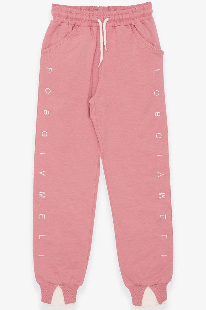 BRE Breeze Girl's Sweatpants Printed 84 Years, Rose Pink - Cabo San Lucas