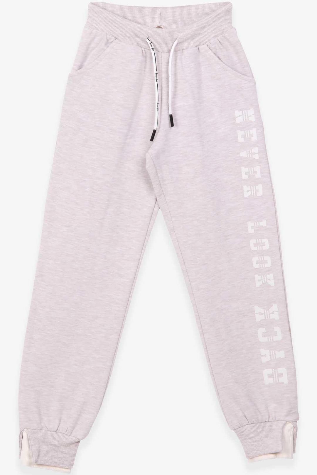 BRE Breeze Girl's Sweatpants Printed 94 Years, Beige Melange - Keratsíni