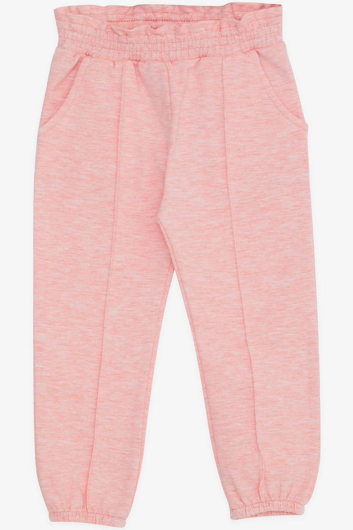 BRE Breeze Girl's Sweatpants with Elastic Waistband and Pockets, 1-4 Years, Salmon Melange - Horlivka