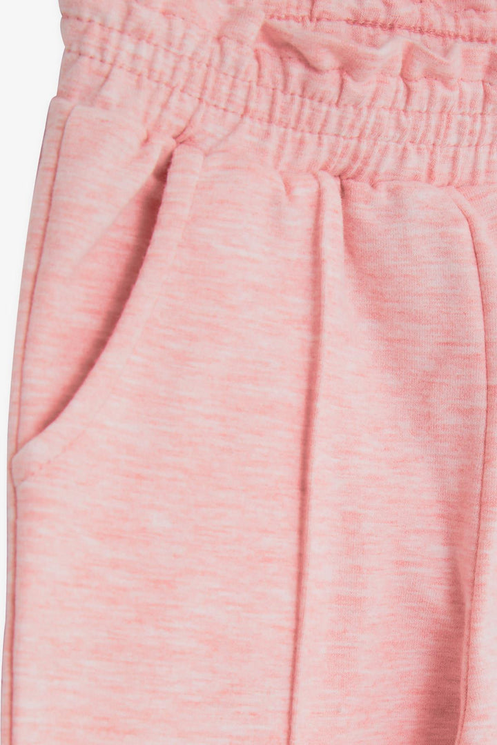 BRE Breeze Girl's Sweatpants with Elastic Waistband and Pockets, 1-4 Years, Salmon Melange - Horlivka