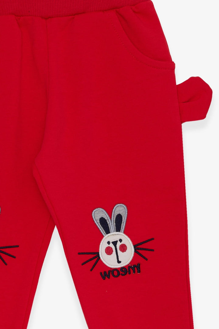 BRE Breeze Girl Child Sweatpants with Bunny Embroidery, 1-4 Years, Dandelion - Casalnuovo di Napoli