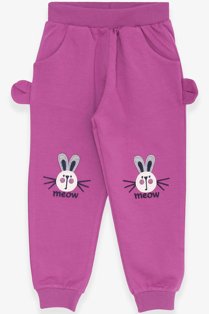 BRE Breeze Girl Child Sweatpants with Bunny Embroidery 1-4 Years, Purple - Sagunto