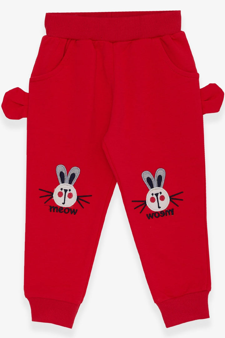 BRE Breeze Girl Child Sweatpants with Bunny Embroidery, 1-4 Years, Dandelion - Casalnuovo di Napoli