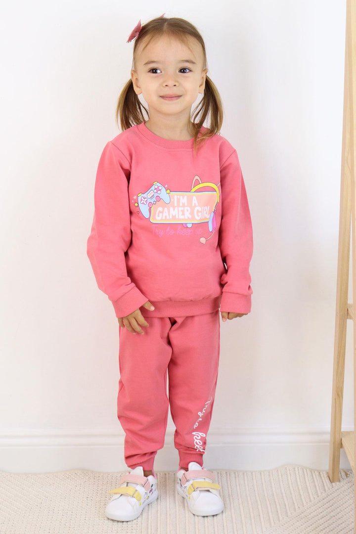 بدلة رياضية BRE Breeze Girl Baby Girl مطبوعة من 1.5 إلى 5 سنوات، وردي - Battipaglia