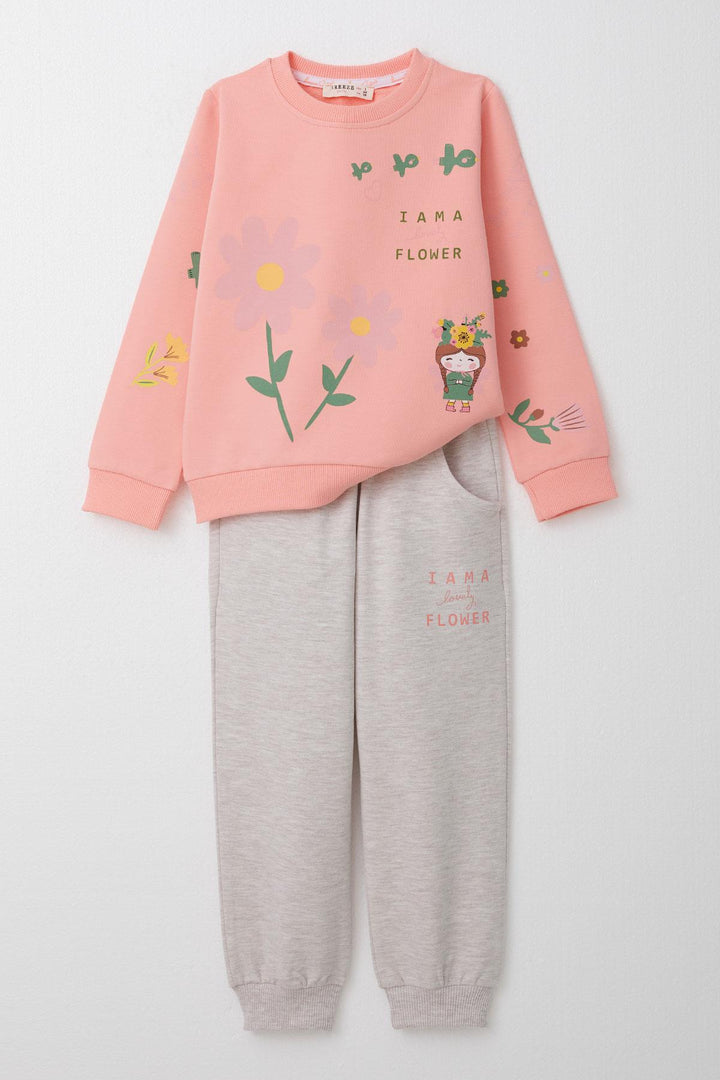 BRE Breeze Girl Child Tracksuit Daisy & Girl Printed 2-6 Years, Salmon - Gilbert