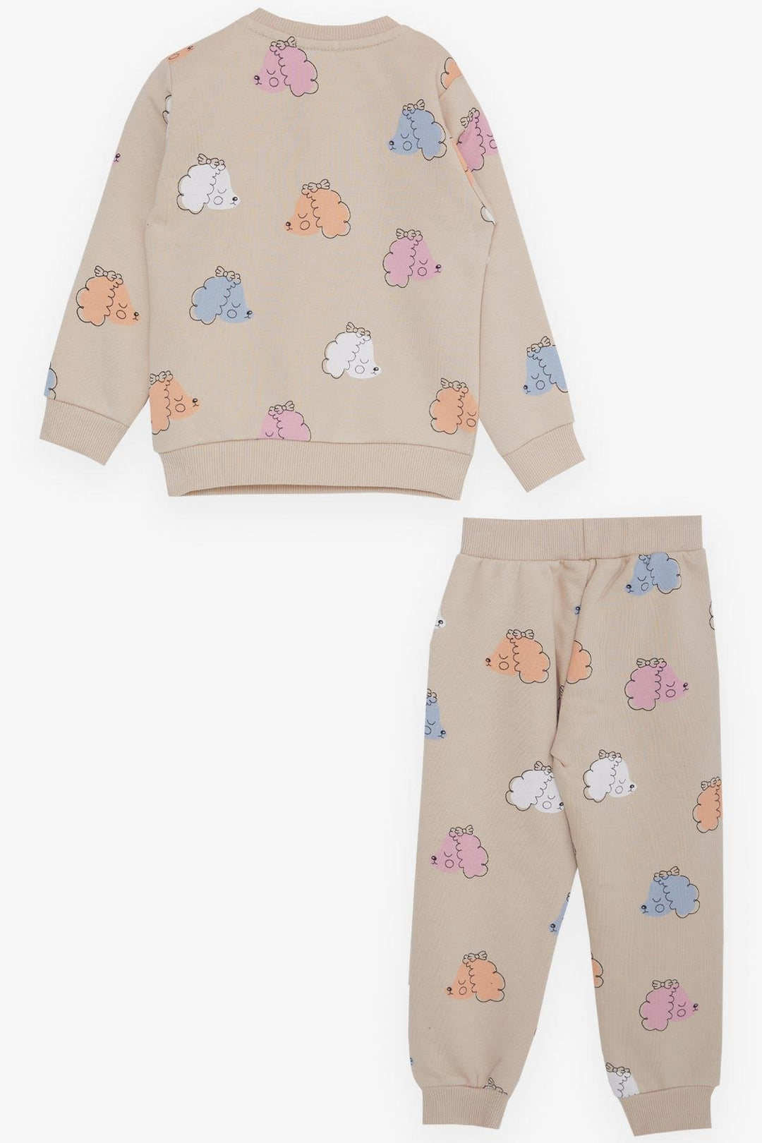 BRE Breeze Girl Child Tracksuit Colorful Sleepy Lamb Patterned 1.5-5 Years, Beige - Oklahoma City