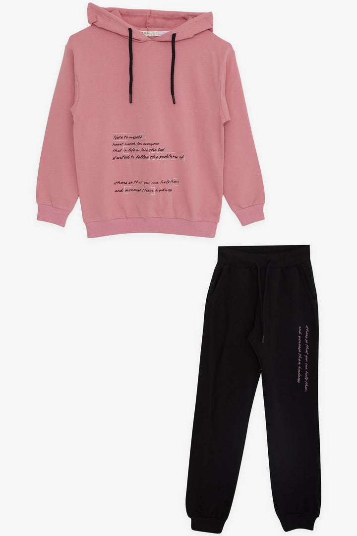 BRE Breeze Girl's Tracksuit with Rhinestone Printed Hoodie 82 Years, Pink - Beckenham