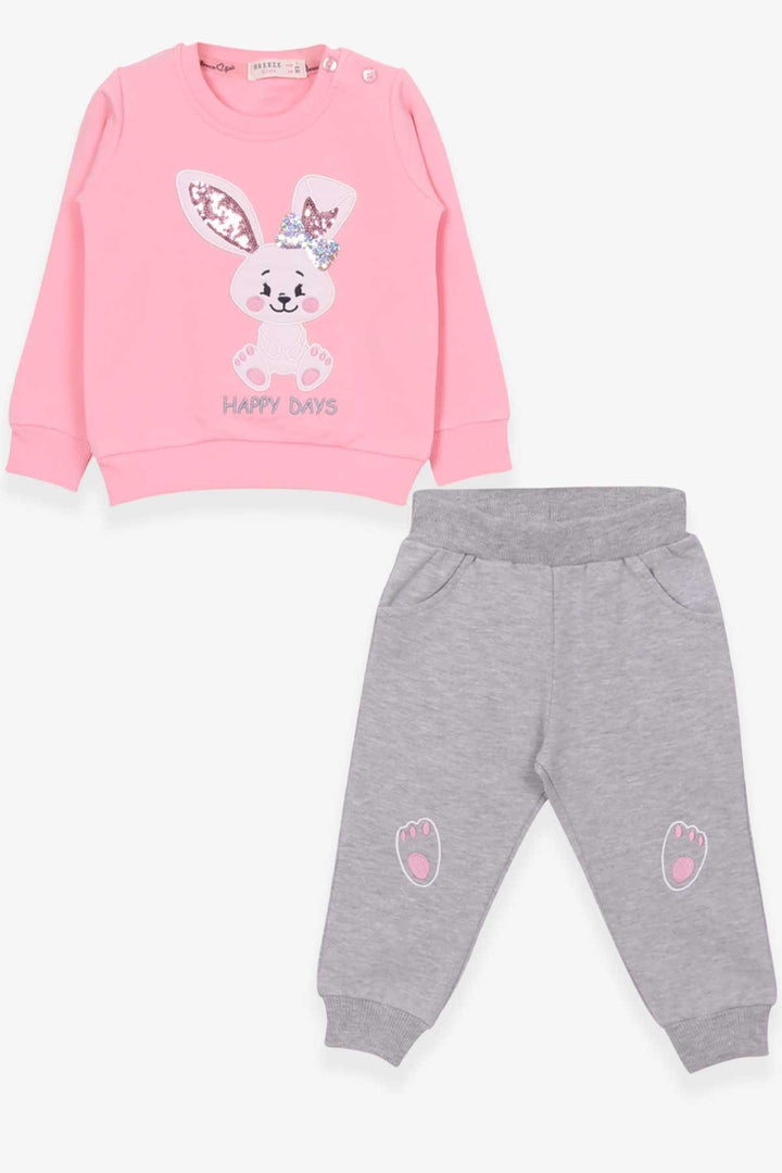 BRE Breeze Girl Child Tracksuit with Rabbit Embroidery 1-4 Years, Powder - Dearborn