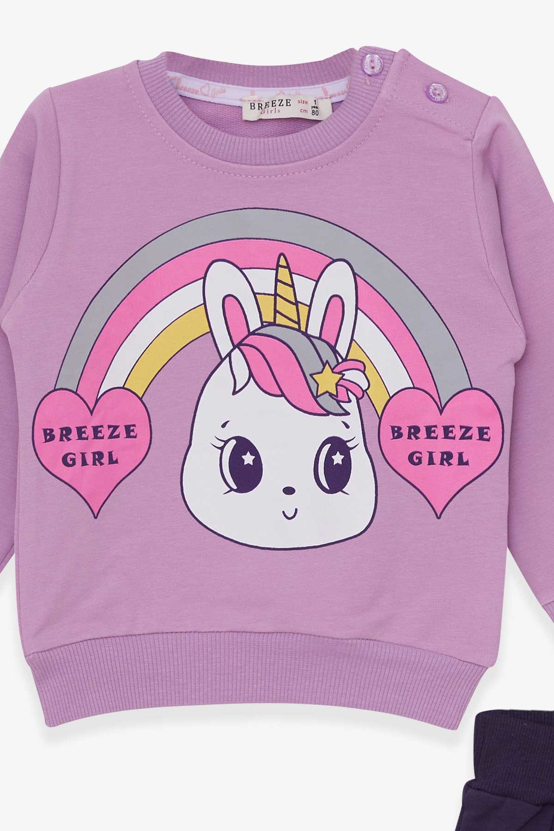 BRE Breeze Girl Child Tracksuit Unicorn Printed 1-4 Years, Lilac - Seraing