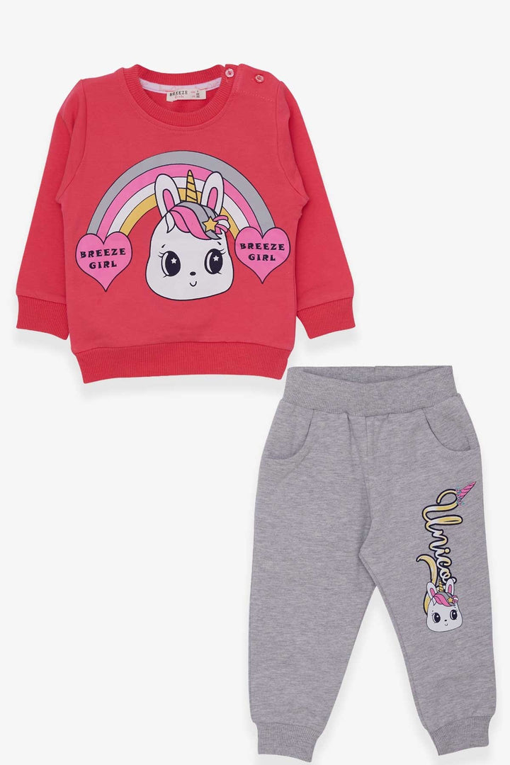 BRE Breeze Girl Child Tracksuit Unicorn Printed 1-4 Years, Pink - Aves