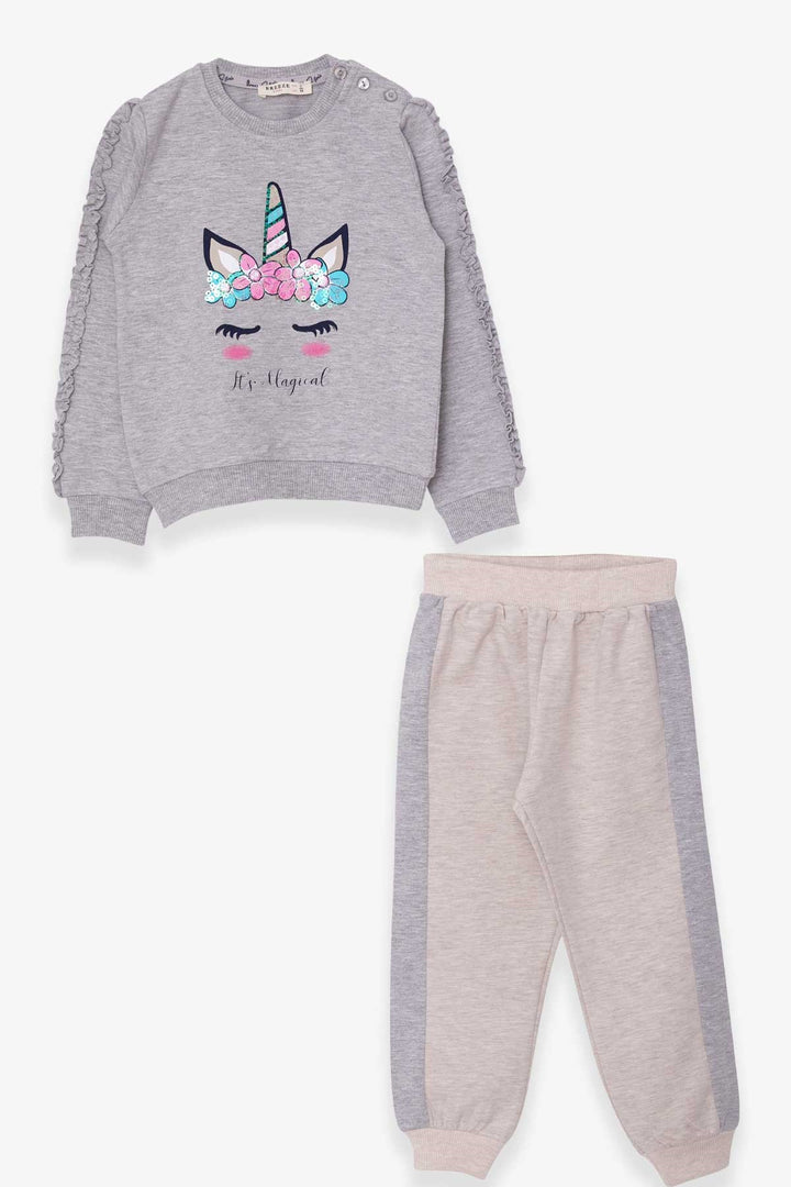 BRE Breeze Girl's Tracksuit Unicorn 1.5-5 Years, Grey Melange - Villahermosa