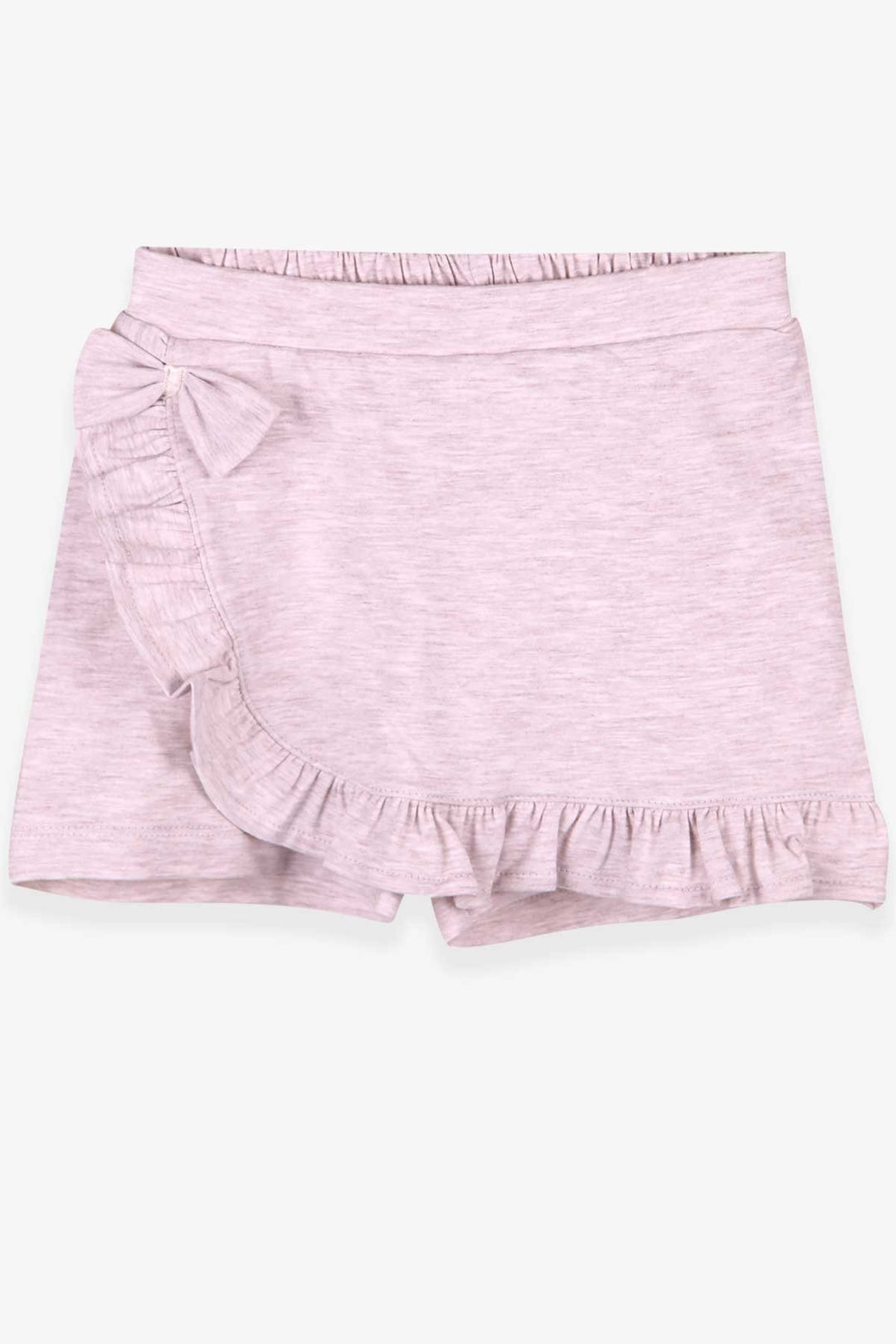 BRE Breeze Girl Child Skirt Shorts with Ruffles and Bow, 1.5-5 Years, Beige - Hesperia