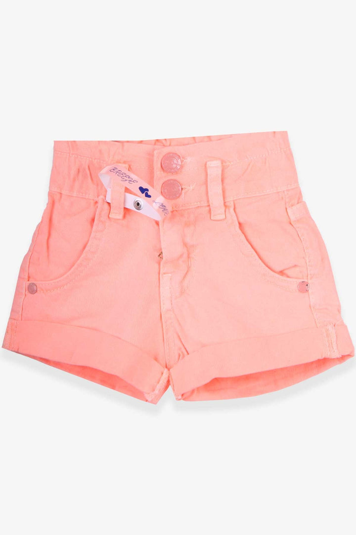 BRE Breeze Girl's Gabardine Shorts with Anklet, 3-8 Years, Neon Orange - Alcantarilla