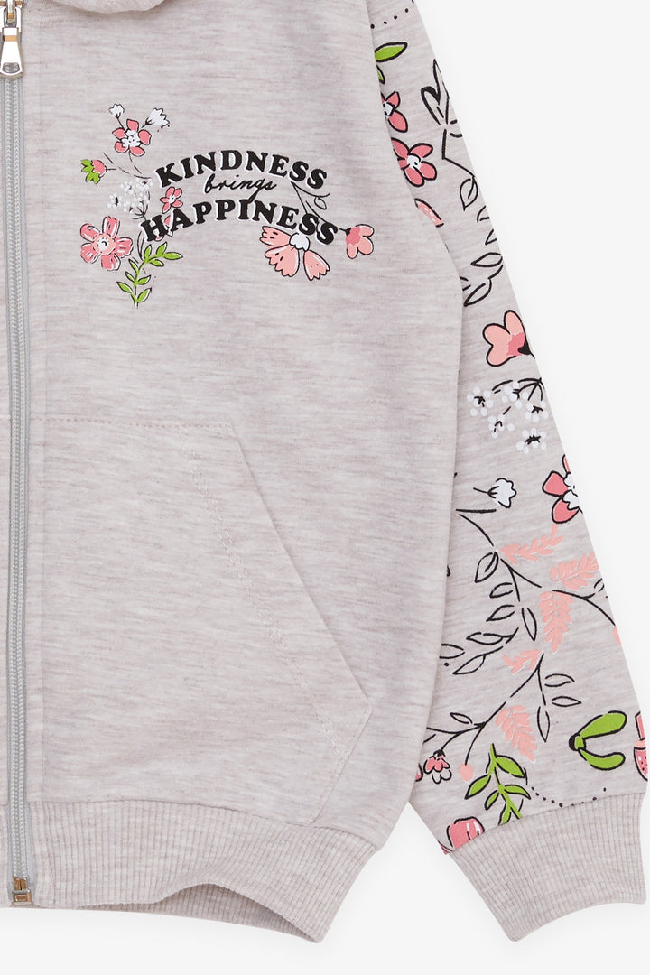 Bree Breeze Girl's Cardigan Flower Printed 1-4 года, бежевый Melange - L'Aquila