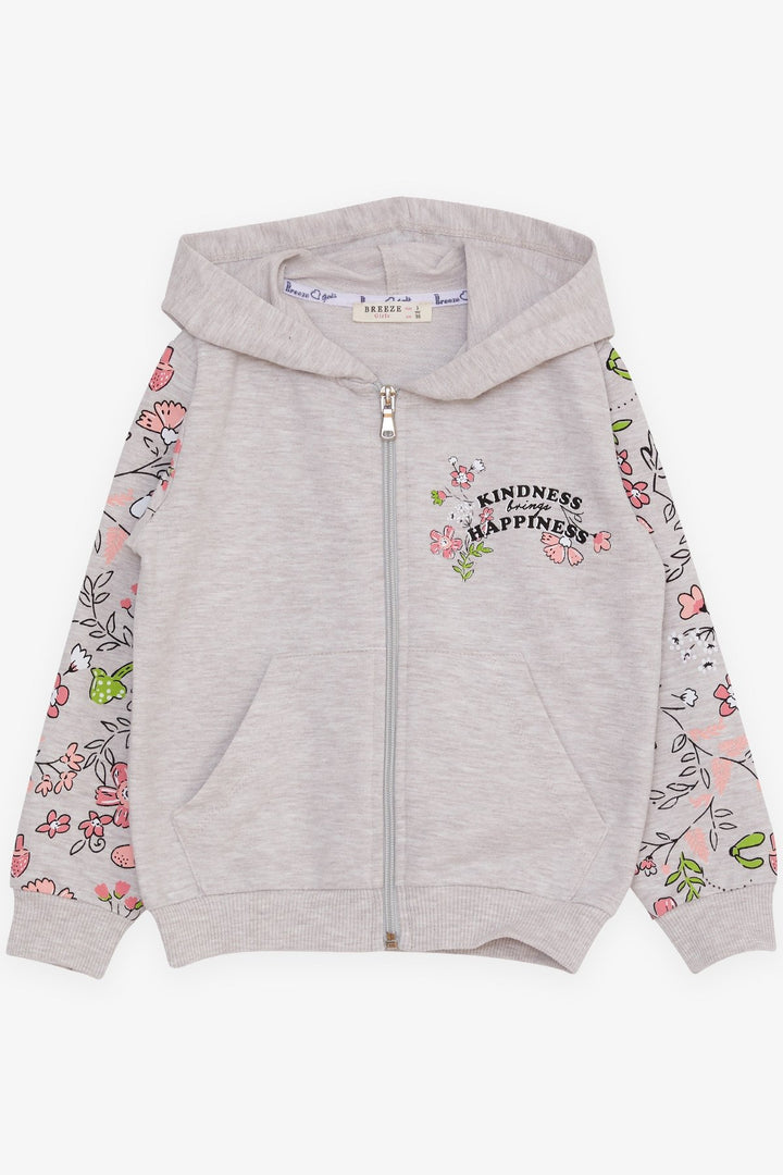 Bree Breeze Girl's Cardigan Flower Printed 1-4 года, бежевый Melange - L'Aquila